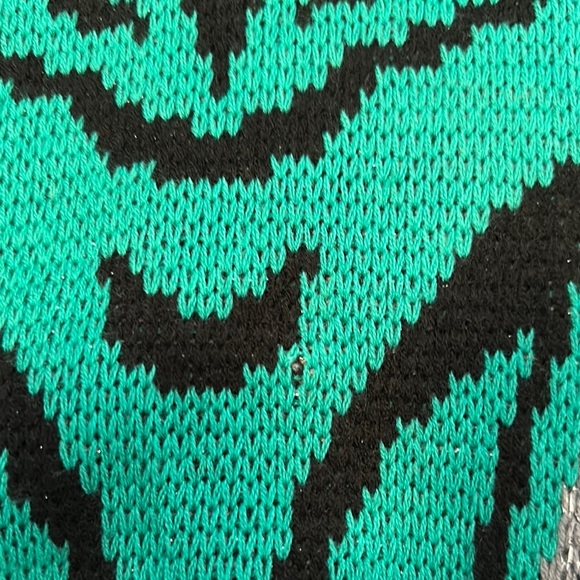 Vintage LicoRice X Horse Pattern Sweater - Teal and Black Made in Korea - Picture 3 of 11